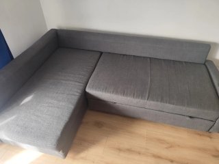 Sofá Chaise Longue Gris Tela