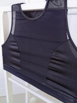 Top Venca Negro Malla Transparente