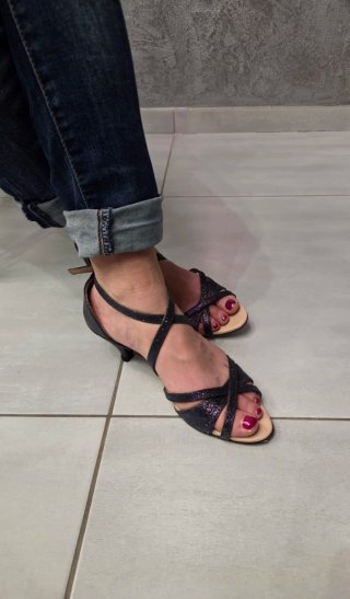 Scarpe Repetto con glitter e tacco basso