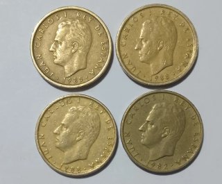 Lotto 4 Monete 100 Pesetas Spagna