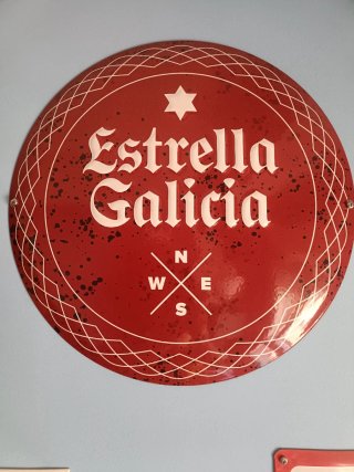 Cartel Estrella Galicia Redondo Metálico
