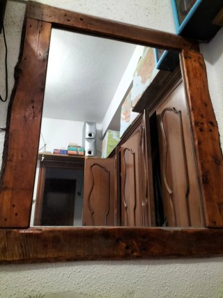 Espejo antiguo madera rústica