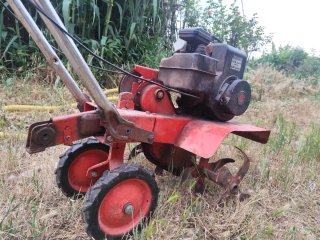 Motocultor rojo