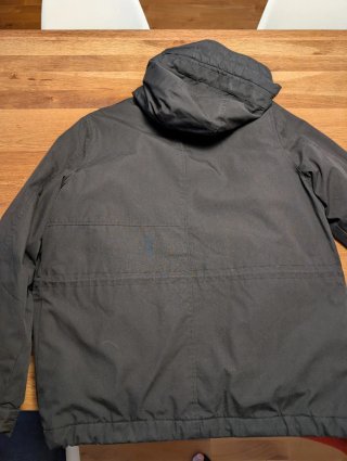 Parka Volcom Negra Impermeable Forro Beige