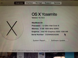 Apple MacBook Air A1466 Argento