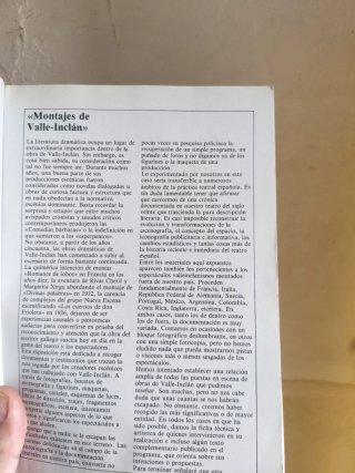 Exposición Montajes de Valle Inclán