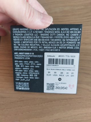 Pendientes limón vidrio y plata Massimo Dutti