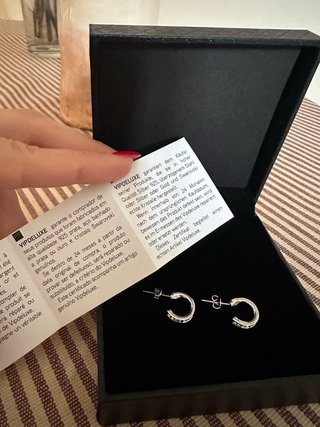 Pendientes Aros Brillantes VIPDELUXE Plata