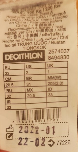 Patines Oxelo Quad Niña Blancos Talla 33
