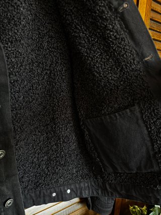 Cazadora Mango Negra Borreguillo Talla S