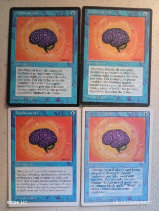 4 Cartas Magic Insidia Mental / 3 pesadilla recurr