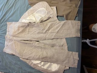 Traje de lino Zara hombre beige