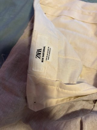 Traje de lino Zara hombre beige