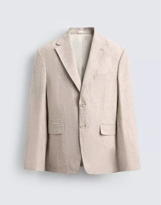 Traje de lino Zara hombre beige