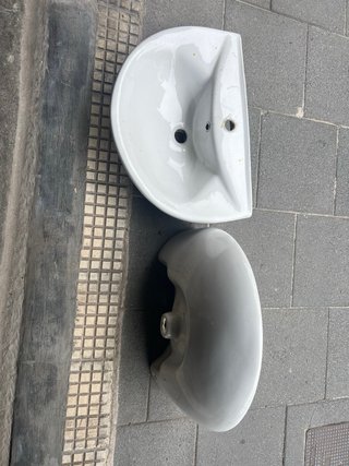 Lavabo de porcelana blanco