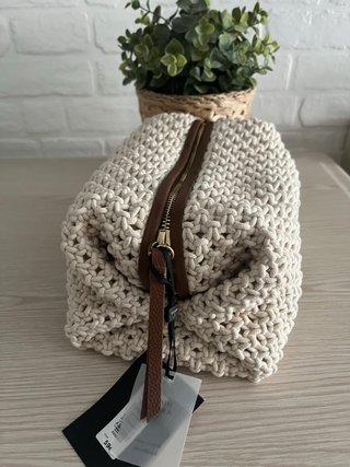 Neceser de crochet LATOUCHE beige/marrón