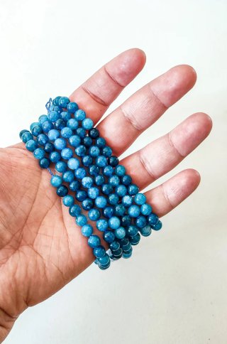 1 Filo Pietre Dure Apatite Blu 6 Mm×60 Pietre