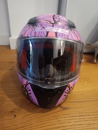 Casco Moto Integral LS2 Flores Moradas