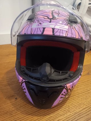 Casco Moto Integral LS2 Flores Moradas