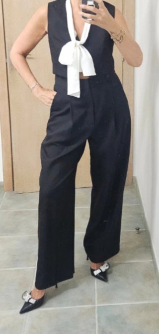 Top Sandro Negro y Blanco