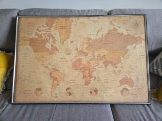 Cuadro Mapa Mundi Grande 1m Ancho por 40cm alto