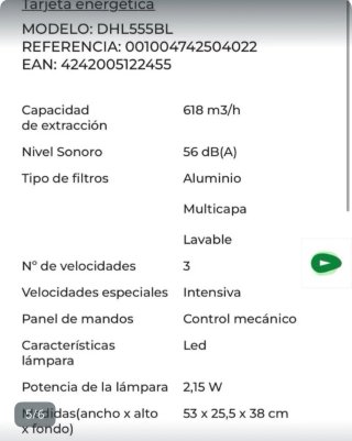Campana extractora Bosch DHL555BL