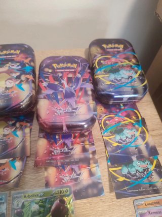 Lote 🇬🇧 5 mini latas mega heroes abiertas tcg
