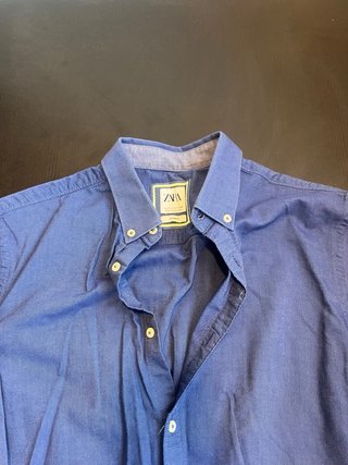 Camisa azul Zara manga larga