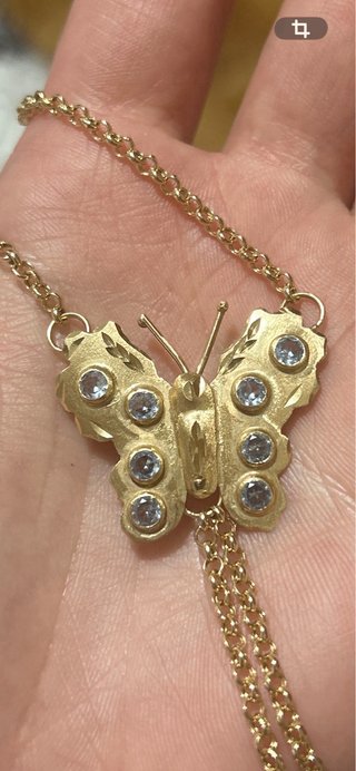 Pulsera oro 18k mariposa con circonitas