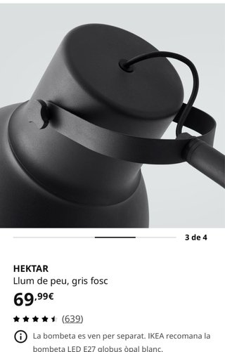 Lámpara de pie IKEA HEKTAR