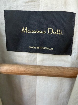 Blazer Massimo Dutti Beige Talla 38 Algodón