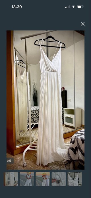 Vestido largo blanco talla M