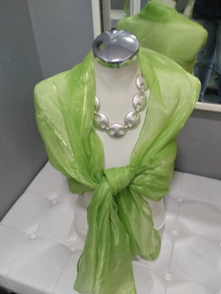 Stola coprispalle verde mela  lime organza