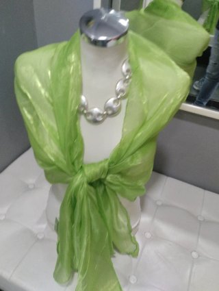 Stola coprispalle verde mela  lime organza