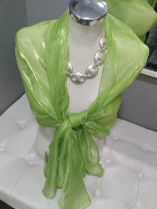 Stola coprispalle verde mela  lime organza