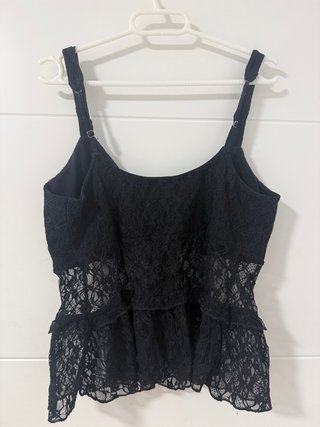 Top Hollister Negro Encaje
