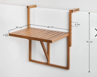 Mesita plegable madera terraza/balcón