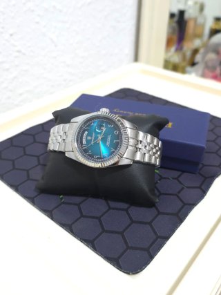 Reloj Poedagar Hombre Plata y Turquesa