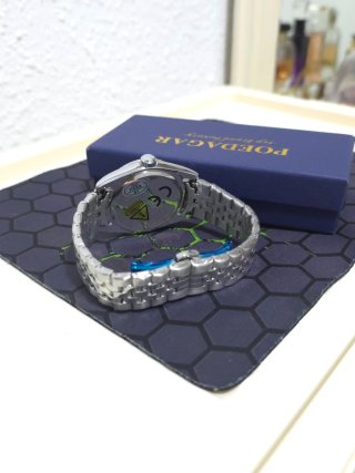 Reloj Poedagar Hombre Plata y Turquesa