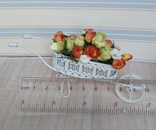Mini Carriola Decorativa con Fiori