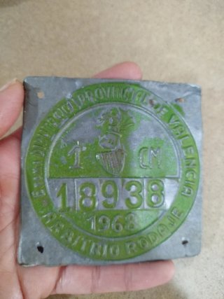 Placa Arbitrio Rodaje Diputación Provincial Valenc