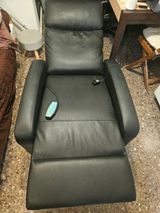 Sillón reclinable masaje cuero sintético