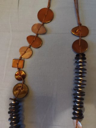 Collana pietre dure marrone/oro