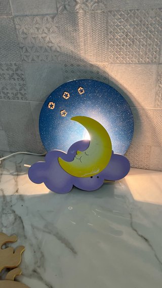 Lámpara y percha infantil Luna y Sol