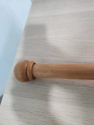 Barra cortina madera clara 140cm