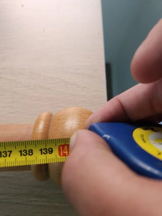 Barra cortina madera clara 140cm