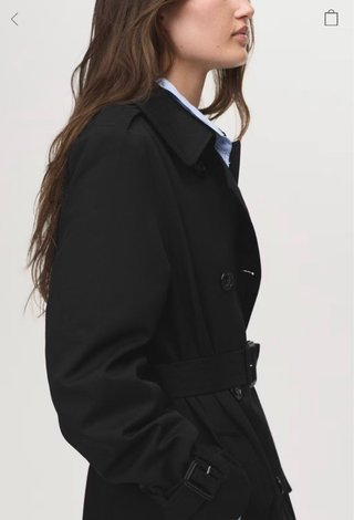 Gabardina Mango Negra Talla XS