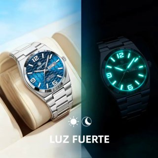 Reloj Paazomu Hombre Esfera Azul Acero