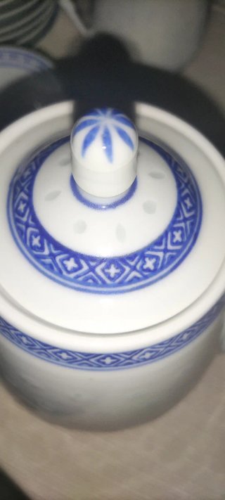 Juego porcelana china grano de arroz azul y blanco