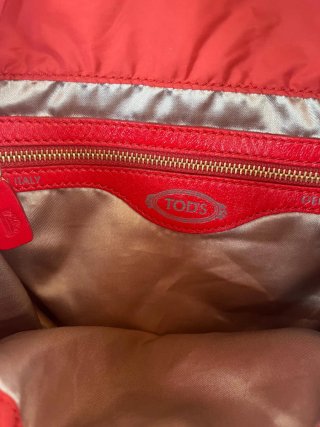 Borsa Tod's rossa in tessuto